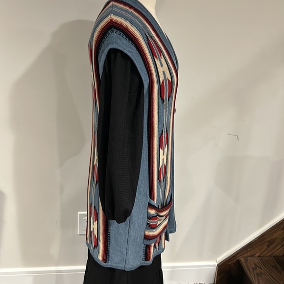 Chaps Western Aztec Pattern Tunic Sweater Vest - Picture 8 of 15